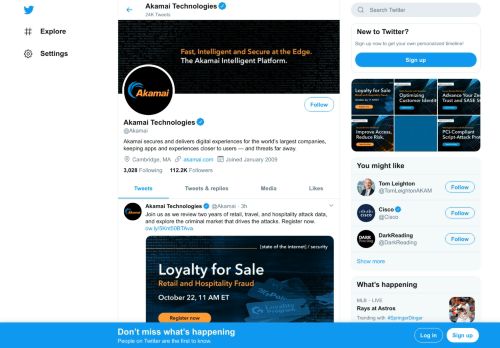 
                            12. Akamai Technologies (@Akamai) | Twitter