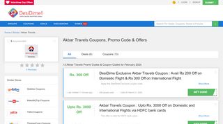 
                            13. Akbar Travels Coupons, Promo code, Offers & Deals - February 2019