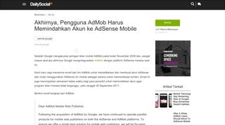 
                            8. Akhirnya, Pengguna AdMob Harus Memindahkan Akun ke AdSense ...