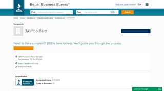 
                            9. Akimbo Card | Complaints | Better Business Bureau® Profile