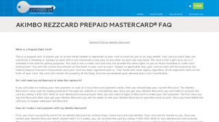 
                            11. Akimbo Rezzcard Prepaid Mastercard® FAQ |