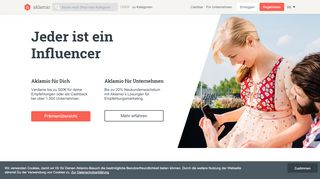 
                            12. Aklamio - Freunde Werben und Cashback bei über 3000 online Shops