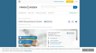 
                            9. AKM Deutschland GmbH, Berlin - Firmenauskunft - FirmenWissen