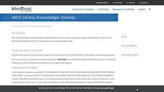 
                            11. AKO (Army Knowledge Online) | IdenTrust