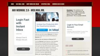 
                            6. AKO Webmail 2.0 - web.mail.mil - Enterprise Email Login