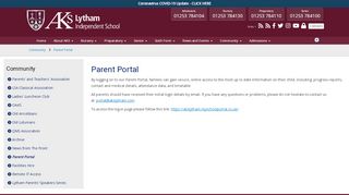 
                            12. AKS Lytham > Community > Parent Portal