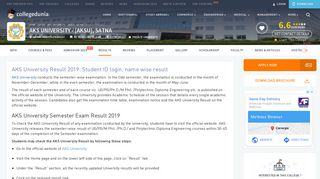 
                            10. AKS University Result 2019: Student ID login, name wise result