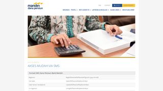 
                            4. Akses Mudah via SMS. - Mandiri Dana Pensiun