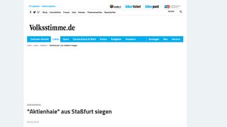 
                            7. Aktienhaie aus Staßfurt siegen | Volksstimme.de