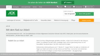 
                            10. Aktion: Mit dem Rad zur Arbeit | AOK – Die Gesundheitskasse