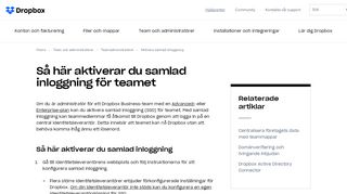 
                            6. Aktivera samlad inloggning för Dropbox Business-administratörer ...