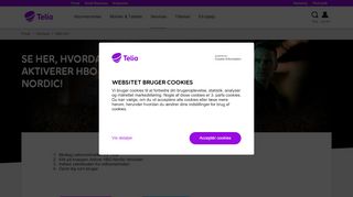 
                            1. Aktivering af HBO Nordic | Telia