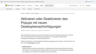 
                            2. Aktivieren oder Deaktivieren des Popups mit neuen ... - Office Support