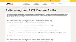 
                            11. Aktivierung von AXIS Camera Station | Axis Communications