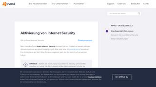 
                            5. Aktivierung von Internet Security | Offizieller Avast-Support