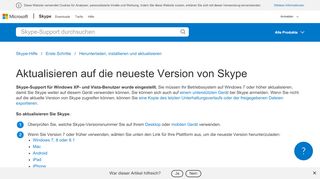 
                            8. Aktualisieren auf die neueste Version von Skype | Skype-Support