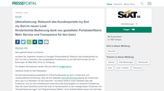 
                            5. ▷ (Aktualisierung: Relaunch des Kundenportals my Sixt / my Sixt im ...