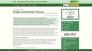
                            12. Aktuell-2011: Fortbildung für KiN: Projekt webbasiertes Training - GdL