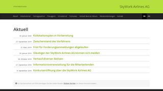 
                            2. Aktuell - SkyWork Airlines AG