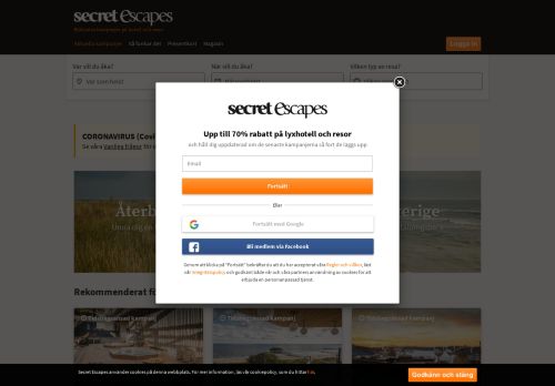 
                            2. Aktuella kampanjer | Spara upp till 70% på lyxhotell | Secret Escapes