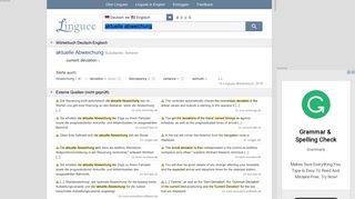
                            11. aktuelle Abweichung - Englisch-Übersetzung – Linguee Wörterbuch