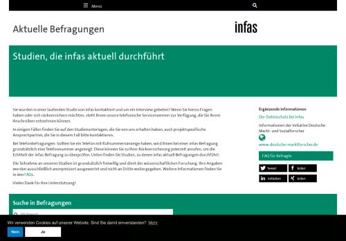 
                            1. Aktuelle Befragungen - infas Institut für angewandte ...