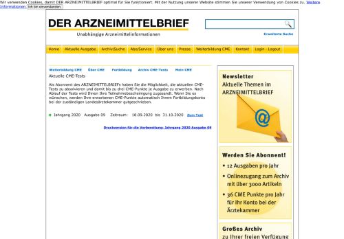 
                            7. Aktuelle CME-Tests - Der Arzneimittelbrief