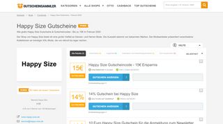 
                            13. Aktuelle Happy Size Gutscheine (2 Stück, Februar 2019)