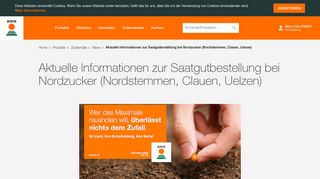 
                            5. Aktuelle Informationen zur Saatgutbestellung bei Nordzucker ...