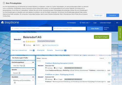 
                            10. Aktuelle Jobs bei Beiersdorf AG | StepStone