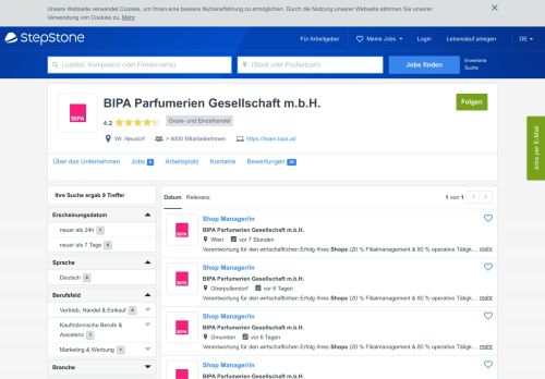 
                            3. Aktuelle Jobs bei Bipa Parfümerien GesmbH | StepStone