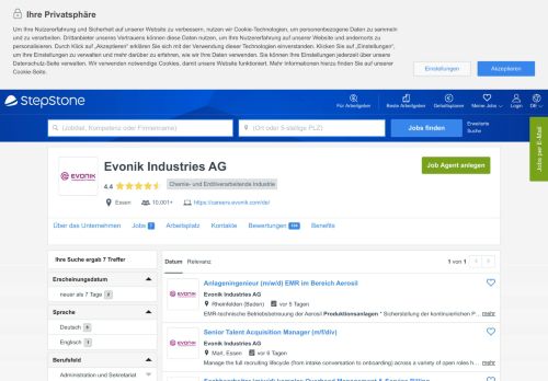 
                            10. Aktuelle Jobs bei Evonik Industries AG | StepStone