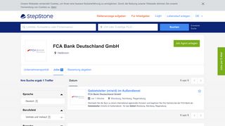 
                            11. Aktuelle Jobs bei FCA Bank Deutschland GmbH | StepStone