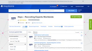 
                            9. Aktuelle Jobs bei Hays – Recruiting Experts Worldwide | StepStone