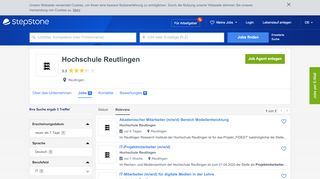 
                            12. Aktuelle Jobs bei Hochschule Reutlingen | StepStone