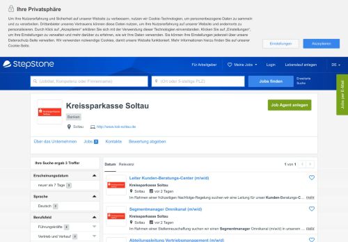 
                            11. Aktuelle Jobs bei Kreissparkasse Soltau | StepStone