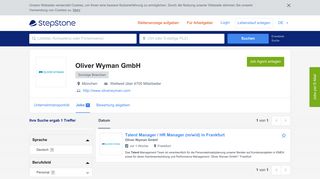 
                            8. Aktuelle Jobs bei Oliver Wyman GmbH | StepStone