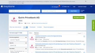 
                            8. Aktuelle Jobs bei Quirin Privatbank AG | StepStone