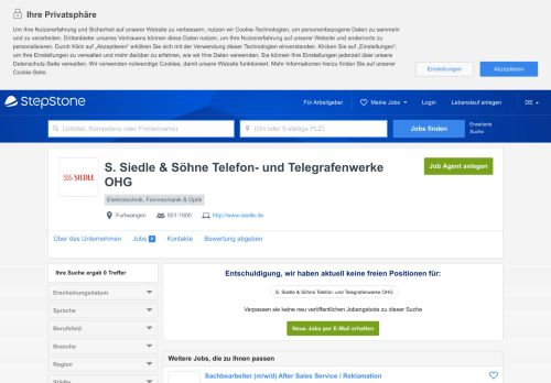 
                            10. Aktuelle Jobs bei S. Siedle & Söhne Telefon- und Telegrafenwerke ...