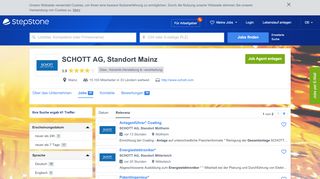 
                            10. Aktuelle Jobs bei SCHOTT AG, Standort Mainz | StepStone