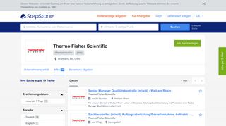 
                            10. Aktuelle Jobs bei Thermo Fisher Scientific | StepStone