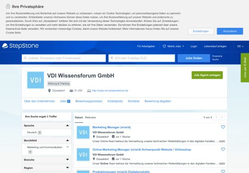 
                            6. Aktuelle Jobs bei VDI Wissensforum GmbH | StepStone