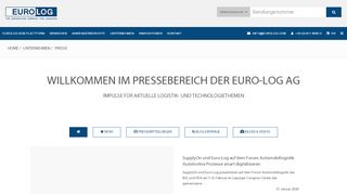 
                            13. AKTUELLE LOGISTIK- UND TECHNOLOGIETHEMEN - Euro-Log AG