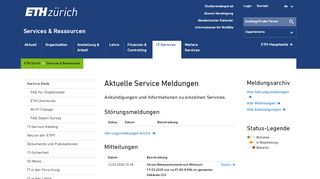 
                            13. Aktuelle Service Meldungen – Services & Ressourcen | ETH Zürich