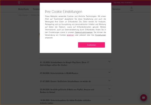 
                            2. Aktuelle Sicherheitsmeldungen | Telekom Hilfe