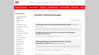 
                            11. Aktuelle Verkehrsmeldungen - Deutsche Bahn