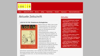 
                            8. Aktuelle Zeitschrift - LOG IN Verlag