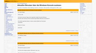 
                            12. Aktuellen Benutzer über die Windows Konsole auslesen ...