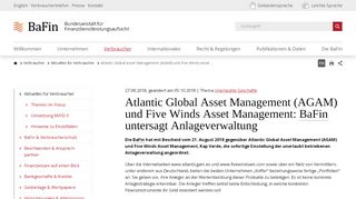 
                            12. Aktuelles für Verbraucher - Atlantic Global Asset Management - BaFin