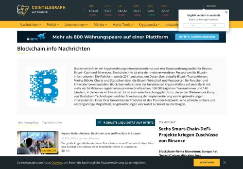 
                            13. Aktuellste Nachrichten zu Blockchain.info | Cointelegraph